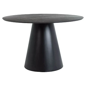 Matbord <strong>Viresta</strong>  Grå Marmoreffekt, Matt Svart Ø120 cm