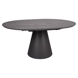 Matbord Utdragbart <strong>Viresta</strong>  Grå Marmoreffekt, Svart Ø120 cm