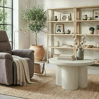 Soffbord Nareli Ecru Ø80 cm