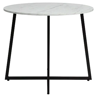 Matbord <strong>Aleris</strong>  Vit Marmoreffekt, Svart Ø90 cm