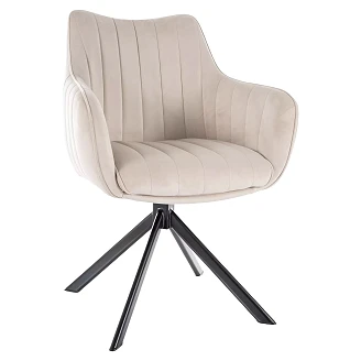 Stol <strong>Nelin</strong>  Beige, Svart Sammet