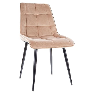 Stol <strong>Birk</strong>  Beige, Svart Sammet
