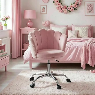 Kontorsstol <strong>Vardy</strong>  Rosa, Grå Sammet