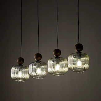 Hängande Lampa Quadra Elaya Brun Matt
