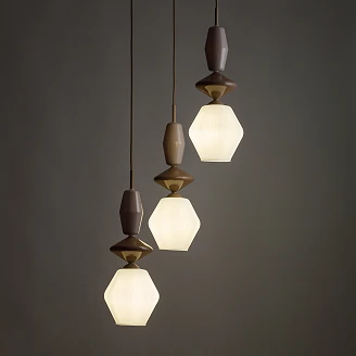 Hängande Lampa Trio Selvi Beige, Sabia Geometrisk