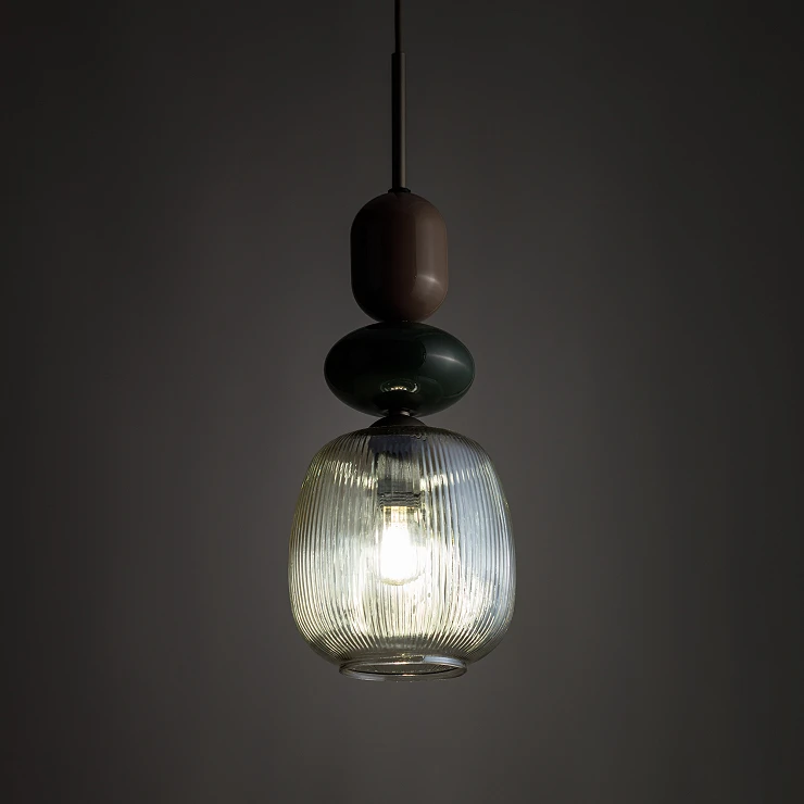 Hängande Lampa Selvi Grön, Brun