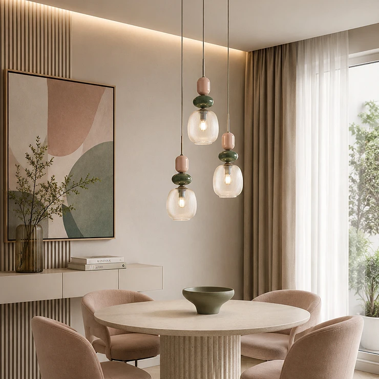 Hängande Lampa Trio Selvi Grön, Brun