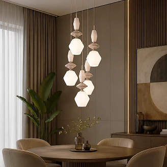 Hängande Lampa Penta Selvi Beige, Sabia Geometrisk