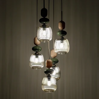 Hängande Lampa Penta Selvi Grön, Brun