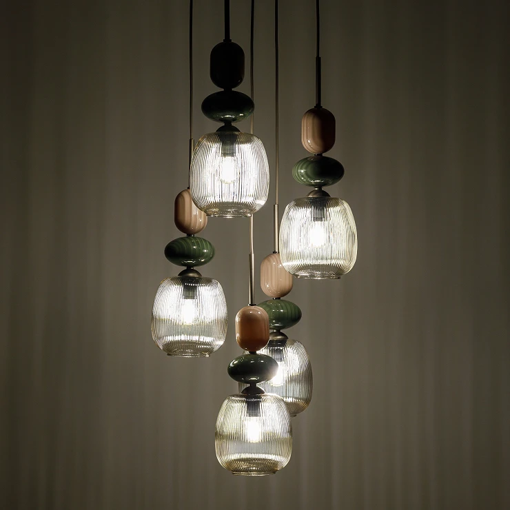 Hängande Lampa Penta Selvi Grön, Brun