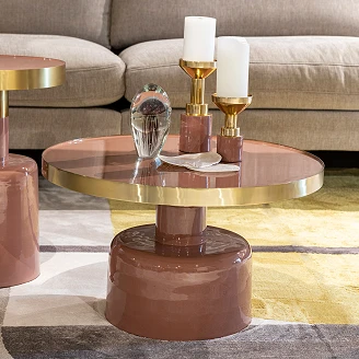 Zuiver Soffbord Glam Rosa, Guld Ø60 cm