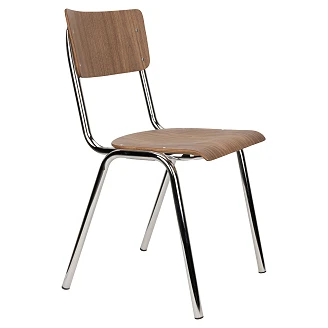Zuiver Stol Back to School Valnöt, Krom