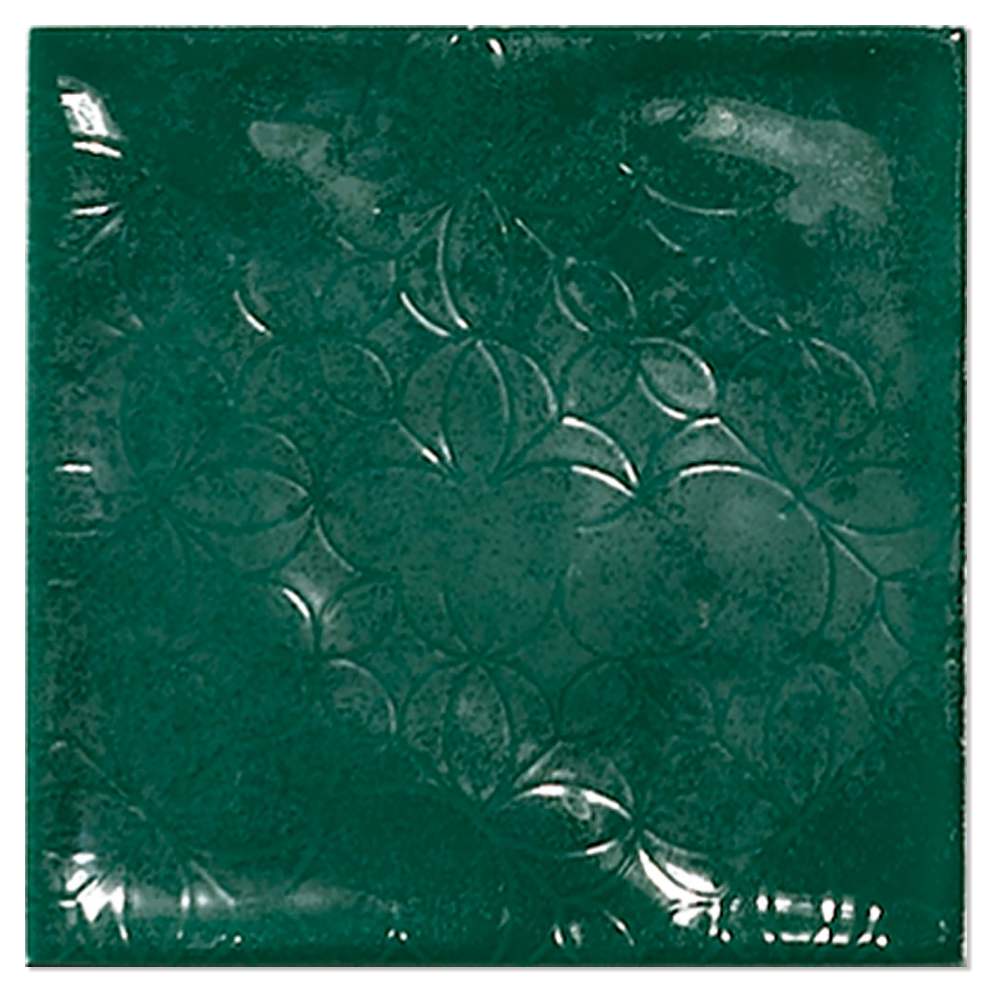 Kakel Smycke Grön Blom Blank-Relief 15x15 cm