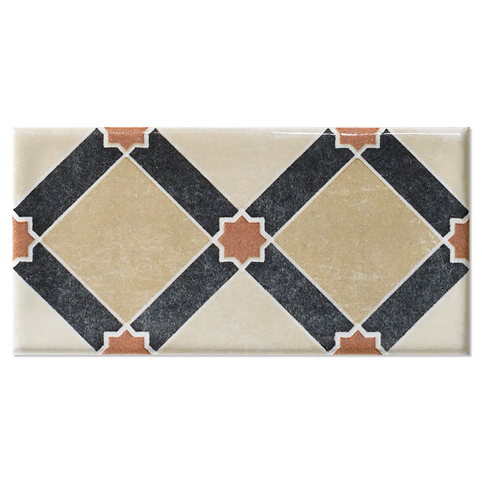 Dekor Kakel Smycke Bård Romb Blank 7.5x15 cm