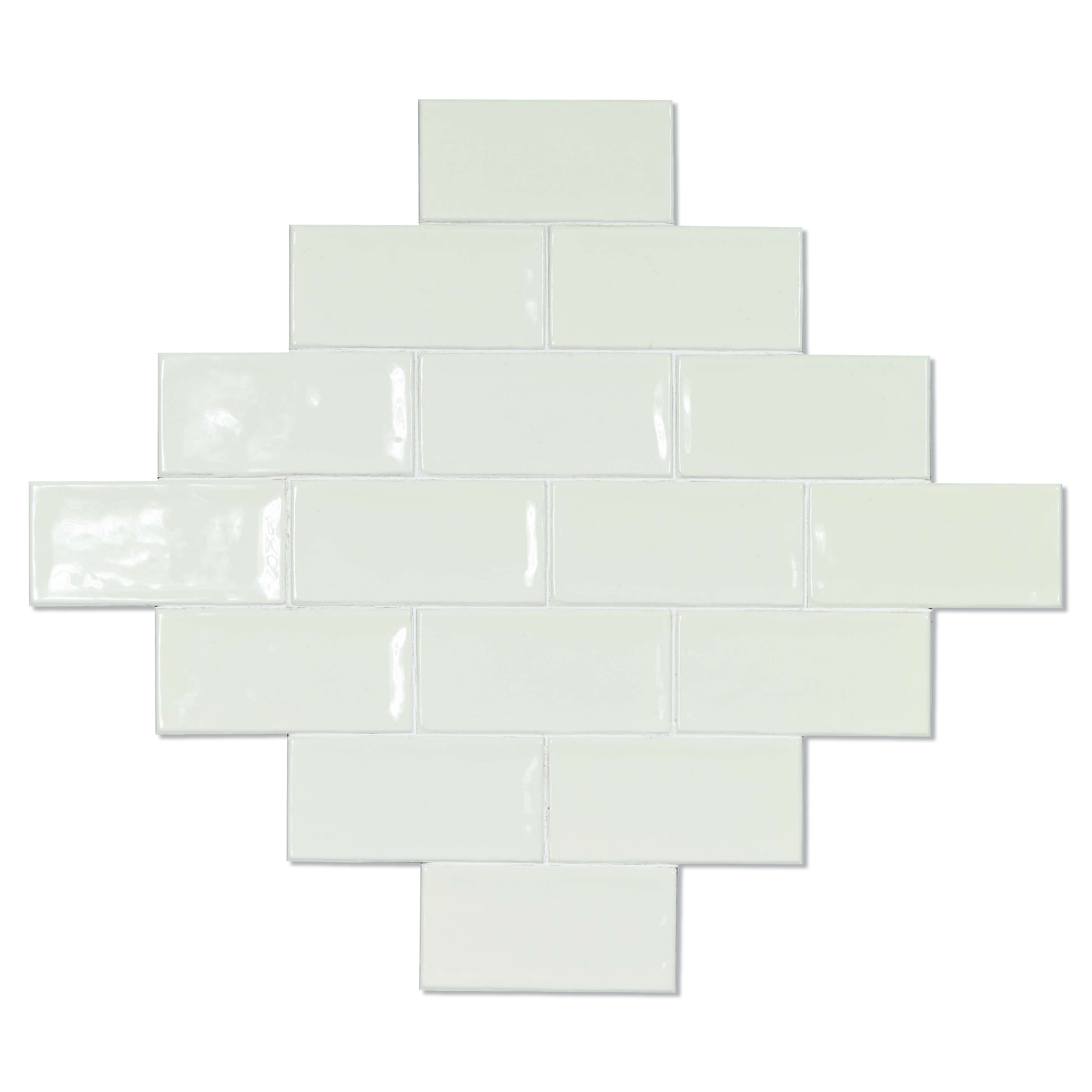 Dekor Kakel Silke Pärlvit Blank 8x15 cm