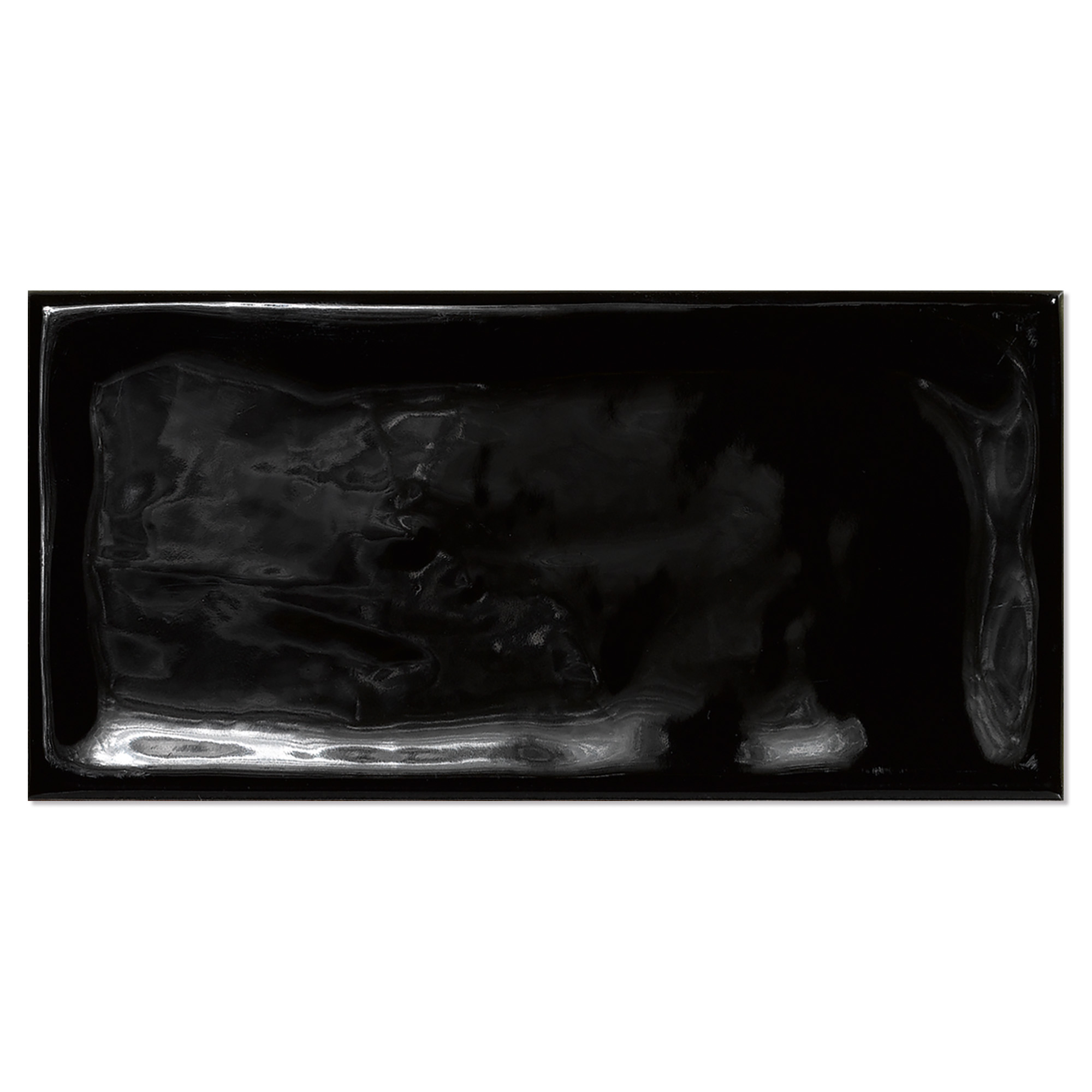 Kakel Handform Svart Blank-Relief 7.5x15 cm