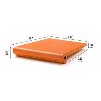 Trappklinker Skånsk Natural Terracotta Rund Matt 24x33 cm