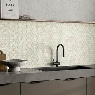 Unicomstarker Hexagon Mosaik Klinker <strong>Arenite</strong>  Avorio Matt 25x26 cm
