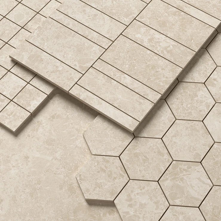 Unicomstarker Mosaik Klinker Blooming Stone Sunny Beige Matt 30x30 (5x5) cm