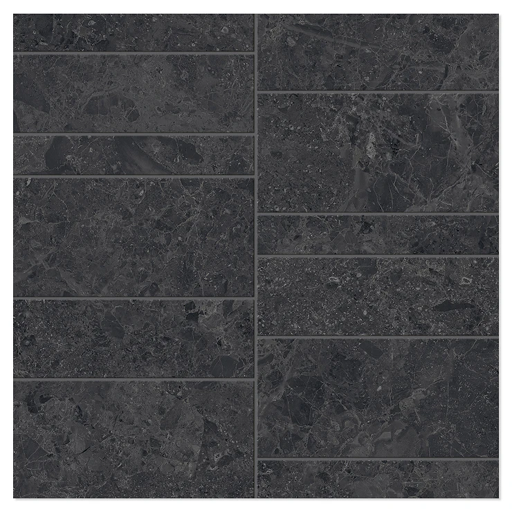 Unicomstarker Mosaik Klinker Blooming Stone Thunder Black Matt 30x30 cm