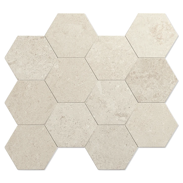 Unicomstarker Hexagon Mosaik Klinker Chateaux Perla Matt 30x34 (11.2x9.7) cm