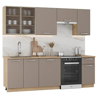 Kök <strong>Fredrika</strong>  Cremona Ek/Beige 240 cm med Bänkskiva