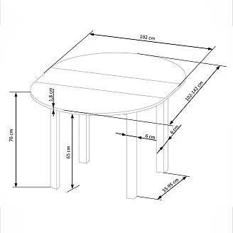 Matbord <strong>Cyldron</strong>  Hantverks Ek, Vit Ø102 cm