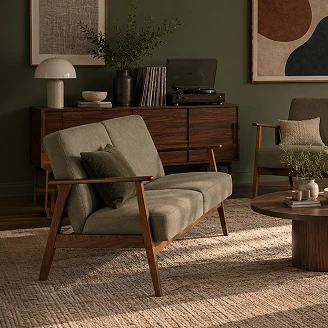 Soffa Genox Oliv, Mörk Valnöt 77x120 cm