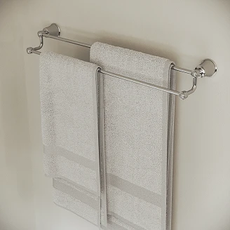 Omnires Dubbel Handdukshängare Art Line Krom Blank 65 cm