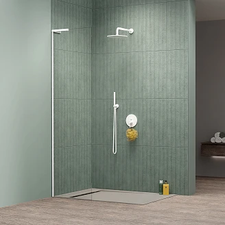 Radaway Duschvägg Modo Walk-in 55 cm Vit Matt Vänster