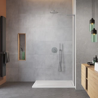Radaway Duschvägg Modo Walk-in 110 cm Borstad Nickel Matt Höger