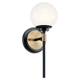 Kichler Vägglampa Benno Svart, Champagnebrons
