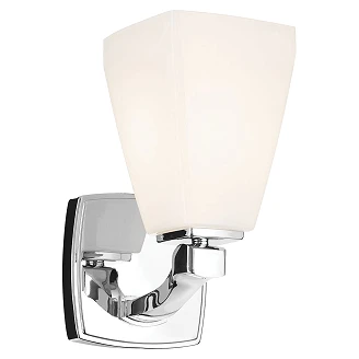 KICHLER Vägglampa Opalglas Marant Polerad Krom