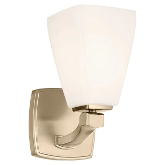 KICHLER Vägglampa Opalglas Marant Champagnebrons