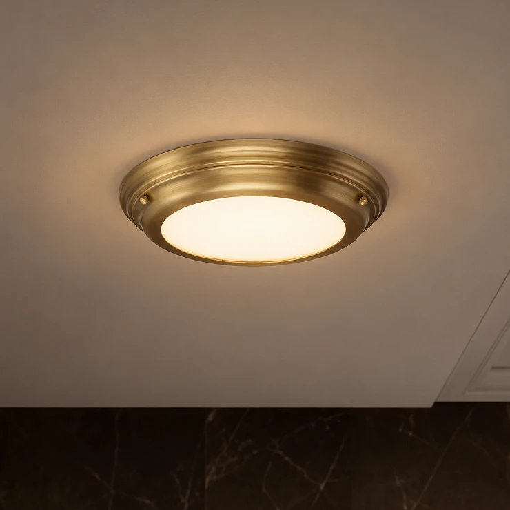 Elstead Taklampa Welland Åldrad Mässing