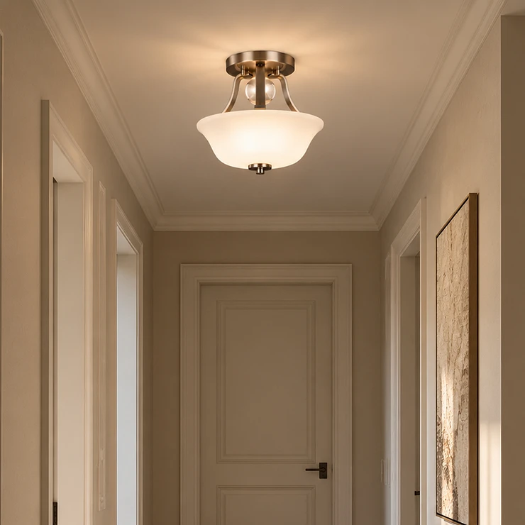 Feiss Taklampa Duo Evington Satin Nickel