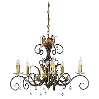 Elstead Hängande Lampa Penta Amarilli Brons med Guldpatina