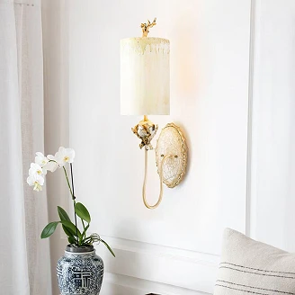 Flambeau Vägglampa Trellis Alpha Puttypatina, Silverblad