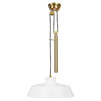 Feiss Hängande Lampa Candor Matt Vit, Mässing