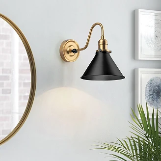Elstead Vägglampa Provence Åldrad Mässing, Matt Svart