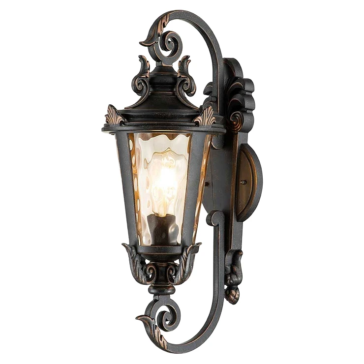 Elstead Vägglampa M Baltimore Väderbiten Brons 22x22.5 cm
