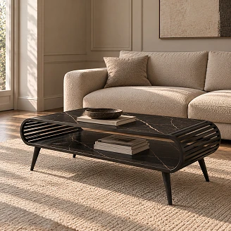 Soffbord Yukon Svart Grigia Pietra 120 cm