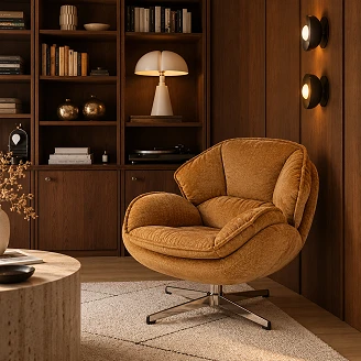 Loungefåtölj Tyrox Senap 84x80 cm