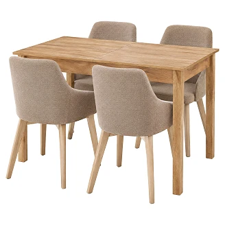Matgrupp med Bord Hantverks Ek 100x60 cm & 4 Stolar Sonoma Ek, Sonoma Ek Ivex