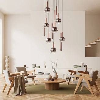 Hängande Lampa Corveta Koppar Ø75 cm