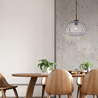 Hängande Lampa Navero Svart, Grå Ø30 cm