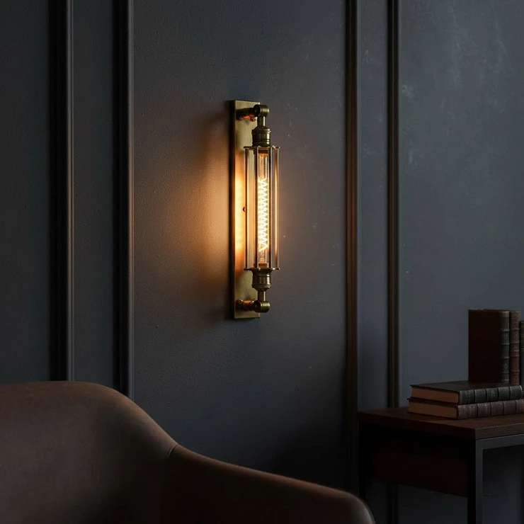 KS Verlichting Vägglampa Astor Mässing