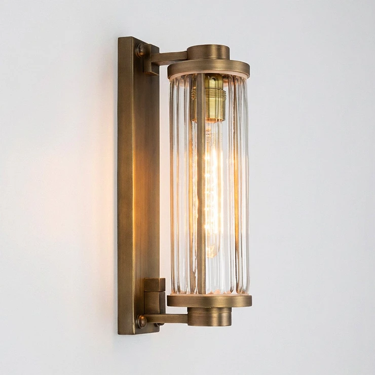KS Verlichting Vägglampa Porter Antik Mässing