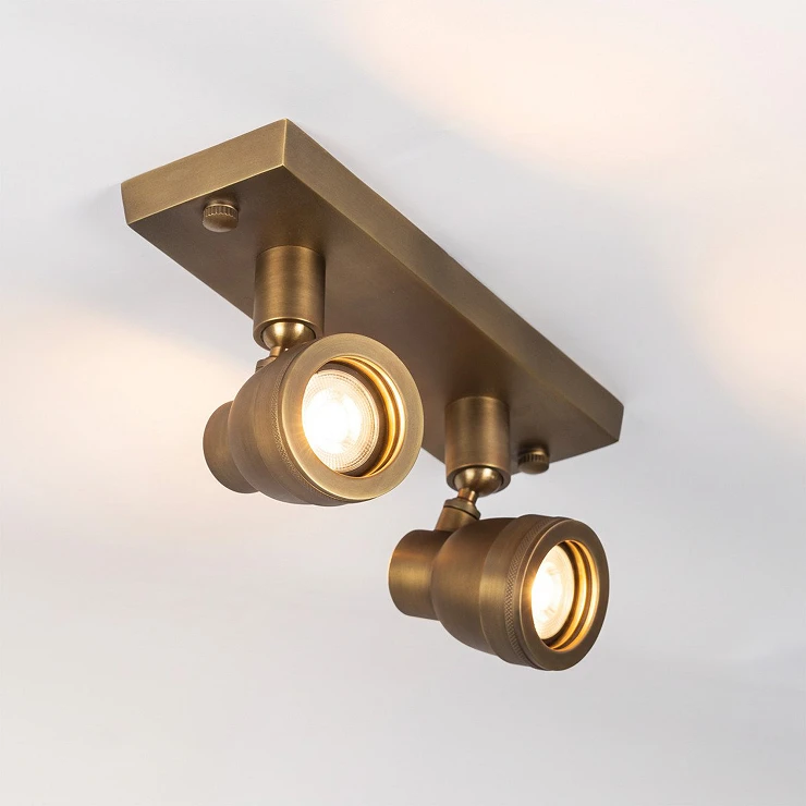 KS Verlichting Spotlight Duo IP54 Indigo Antik Mässing