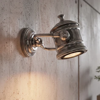 KS Verlichting Vägglampa Malibu Silver